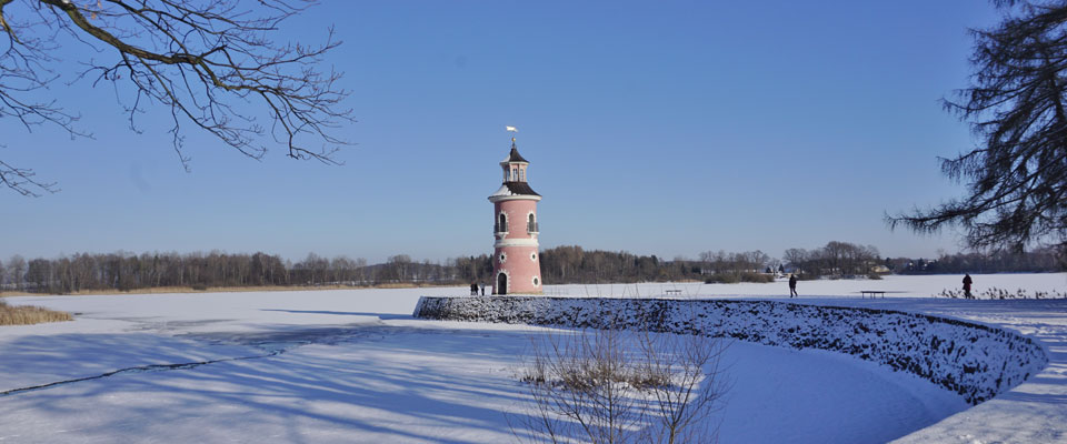 Moritzburg Leuchtturm im Winter